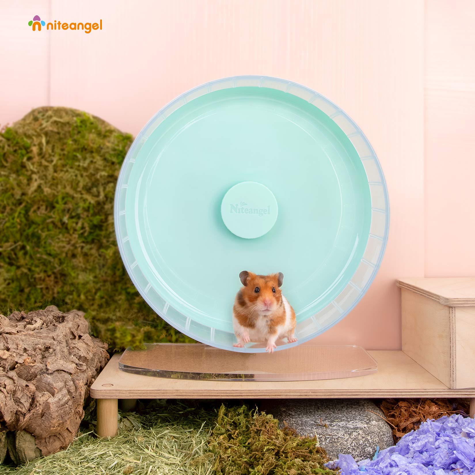 Niteangel durable-ps-plastic wheel with acrylic base endures daily chewing