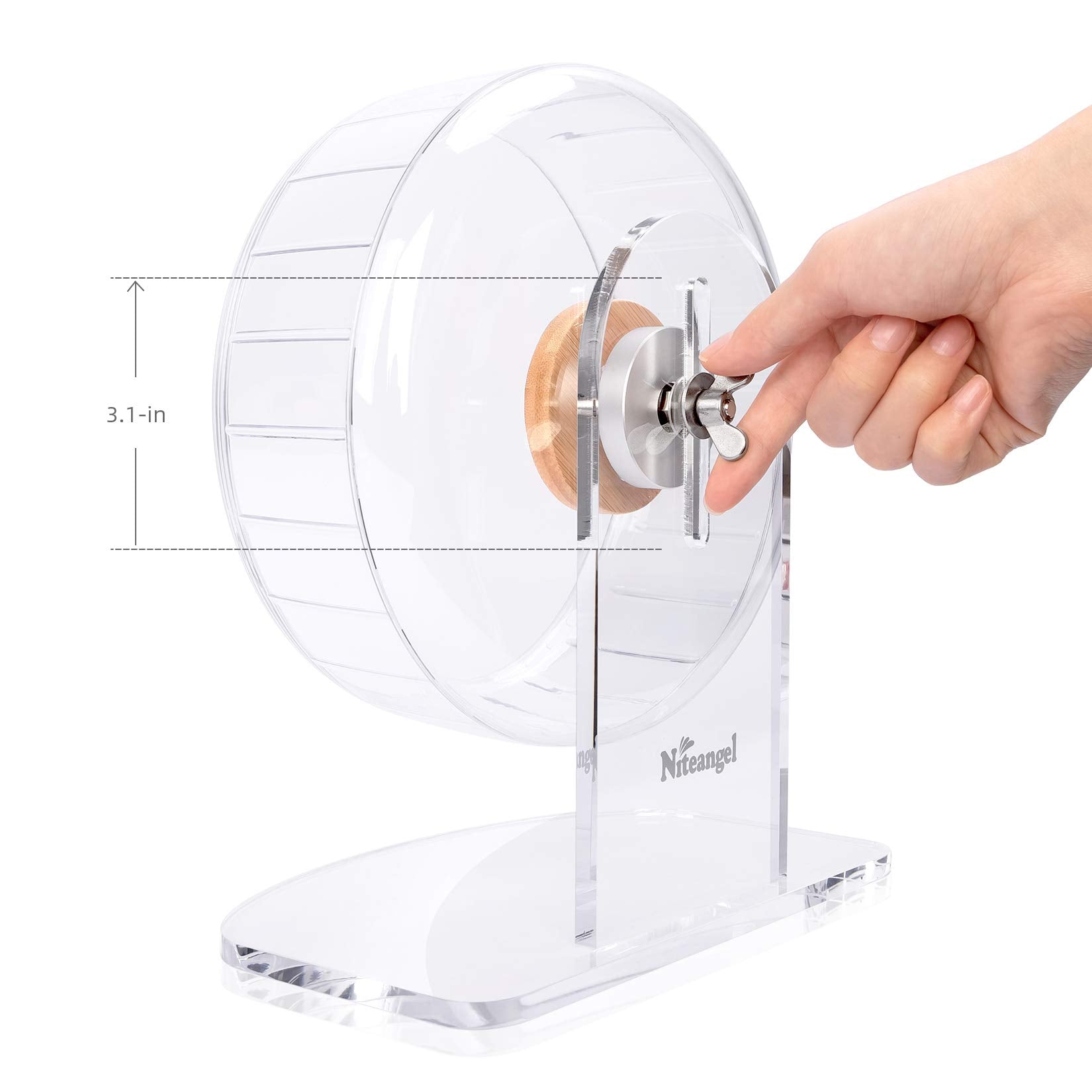 Niteangel wheel-assembly-in-cage illustrates quick integration with DIY cages.