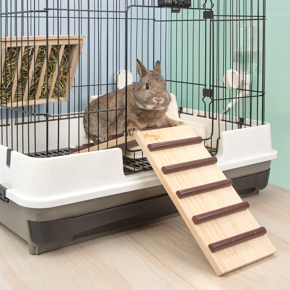 Niteangel Wooden Cage Bridge natural-wood finish—attractive habitat addition with durable design.
