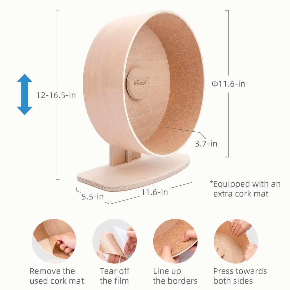 Niteangel wooden hamster wheel quiet-spin with dual bearings for peaceful nighttime exercise