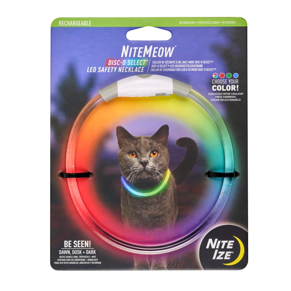 Nite Ize NiteMeow red glow cat necklace for nighttime visibility