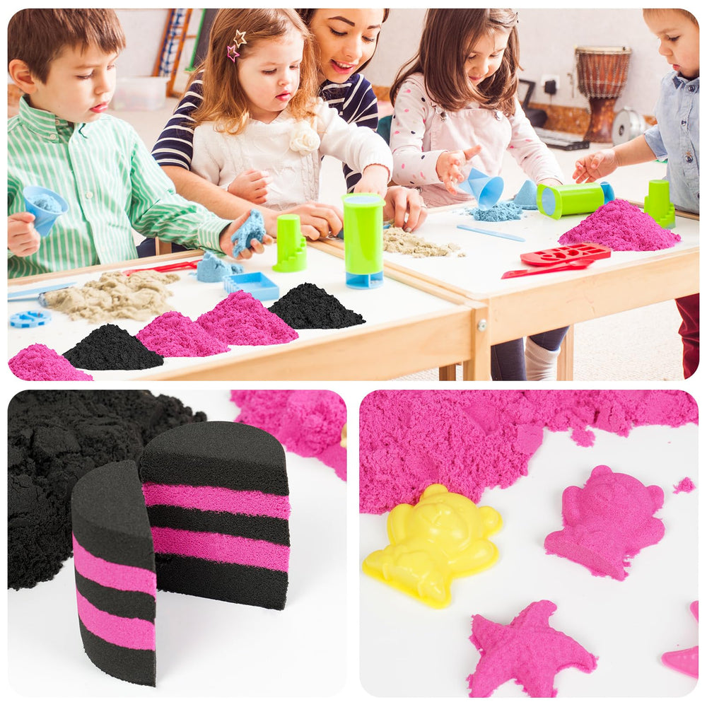 NiToy FlexiSand self-sticking demonstration where sand clings to itself during play.
