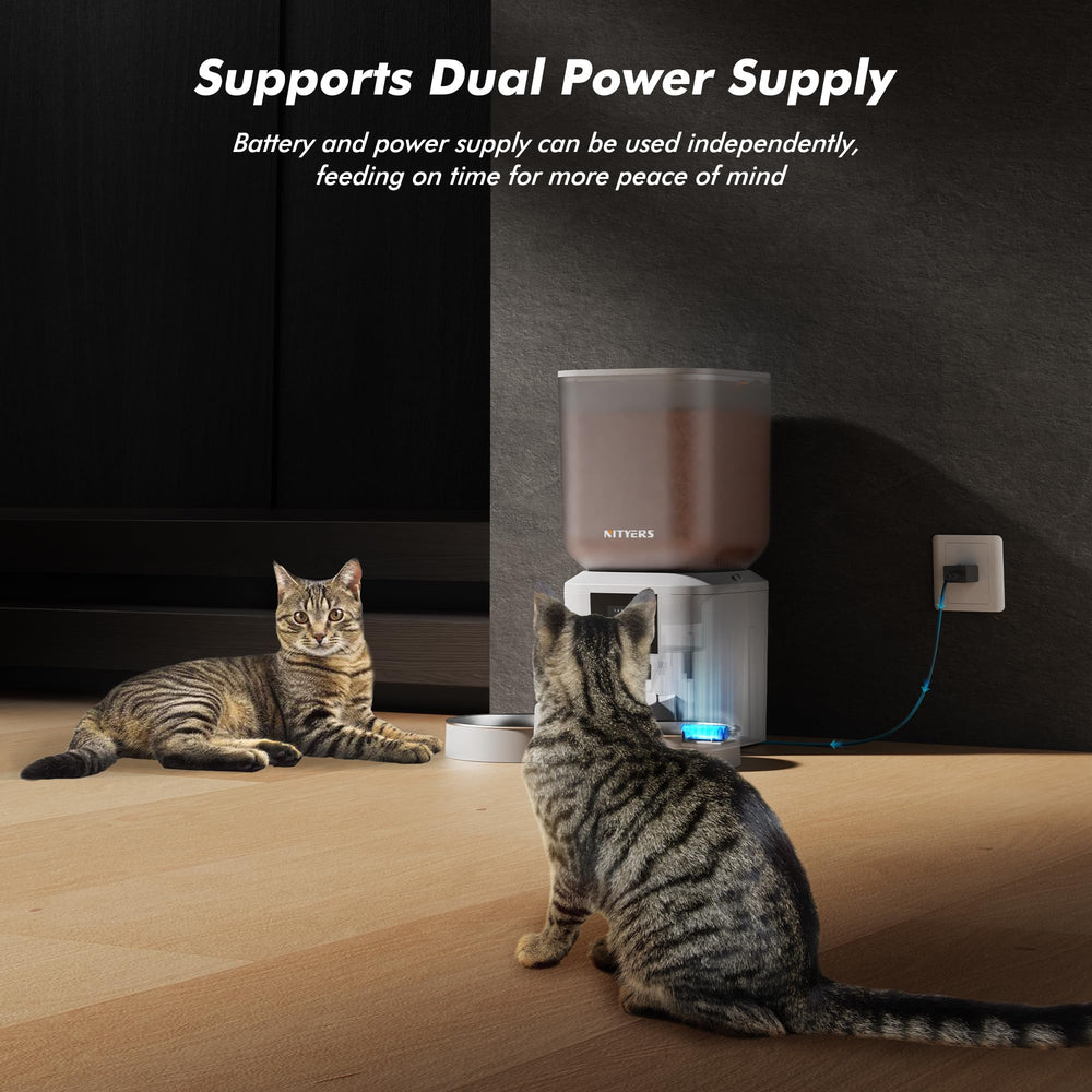 Nityers automatic cat feeder desiccant lid keeps food fresh and secure