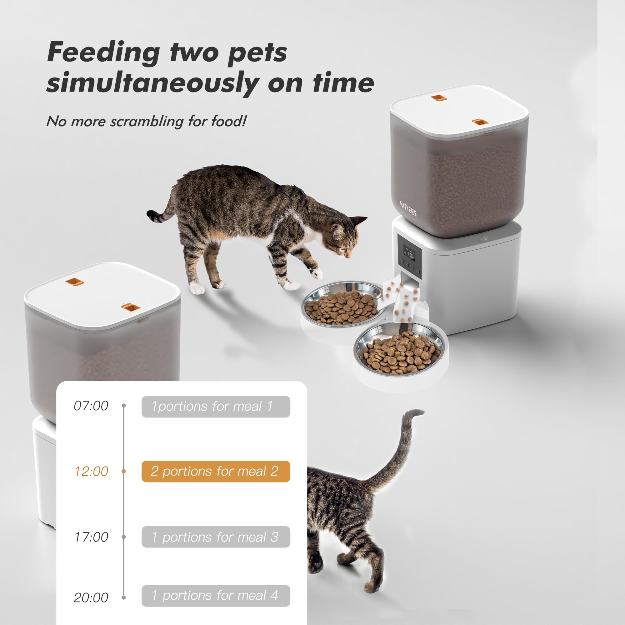 Nityers automatic cat feeder LCD display enables precise schedule planning