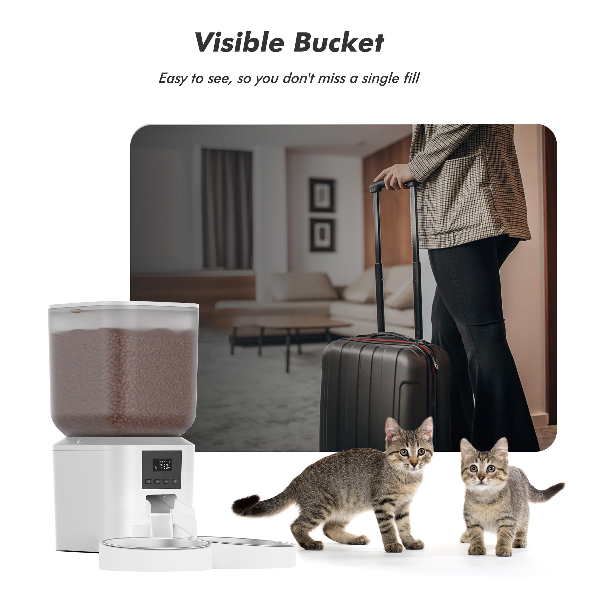 Nityers automatic cat feeder removable parts simplify thorough cleaning