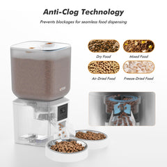 Nityers automatic cat feeder two trays ensure fair portions for two cats