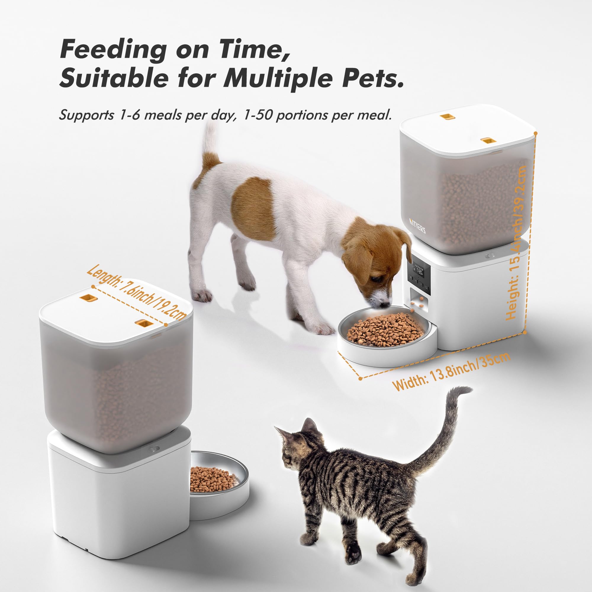 Nityers automatic-feeder-large-food-tray supports easy mealtimes for multi-pet households.