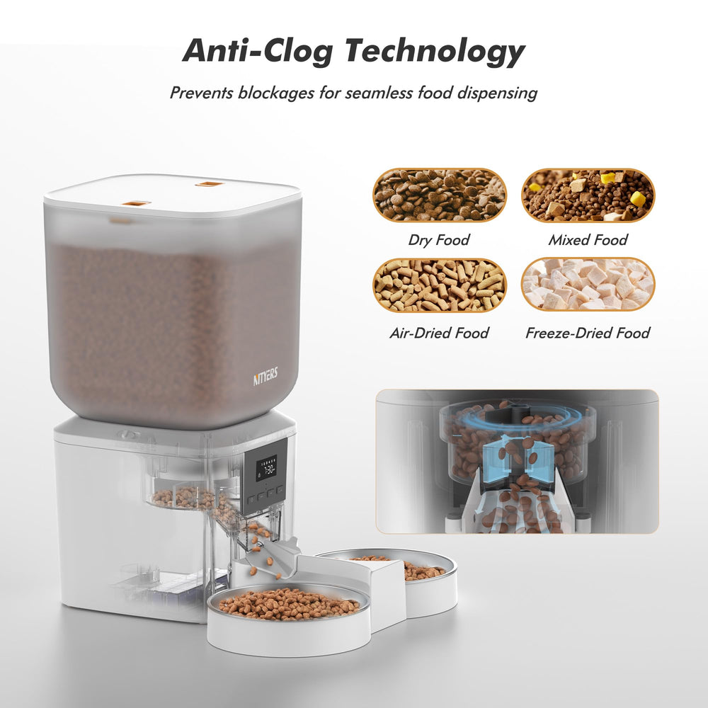 Nityers cat feeder locking lid and desiccant keeps food fresh.