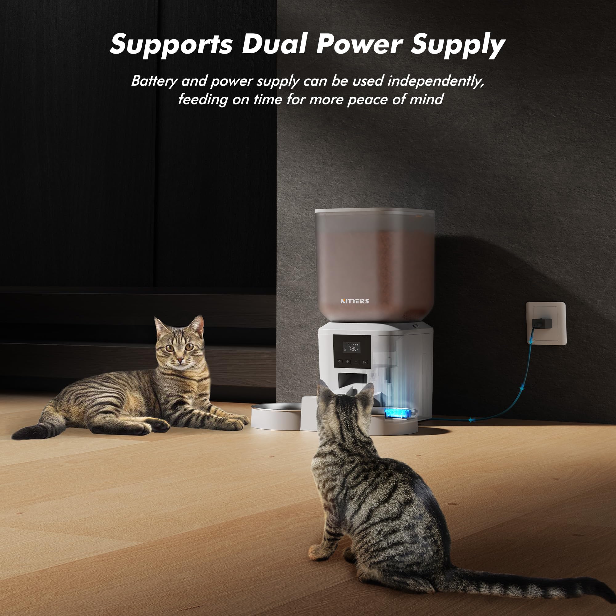 Nityers cat feeder removable parts ease thorough cleaning and maintenance.