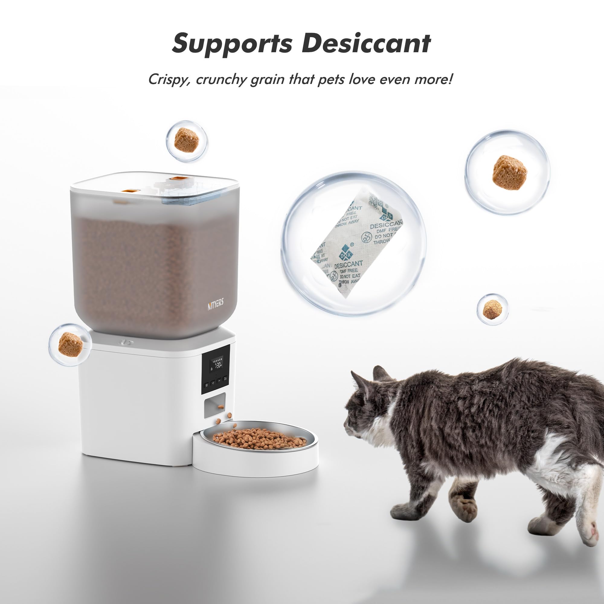 Nityers dog feeder 6-7in bowl offers comfortable bites and whisker-friendly dining.