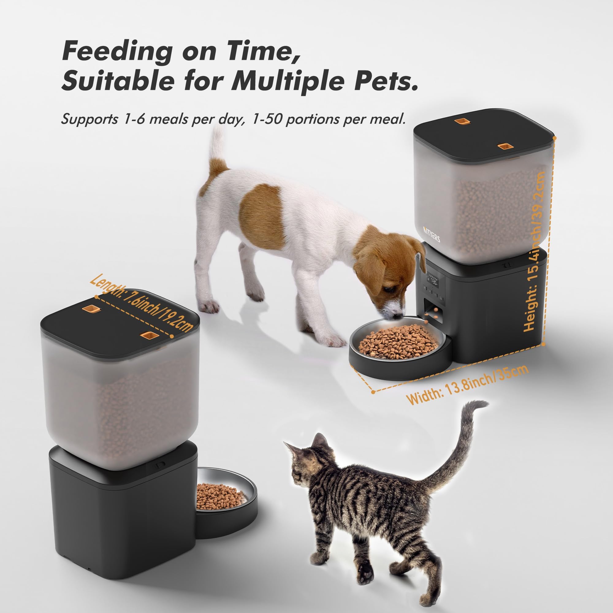 Nityers large food tray reduces spills during pet mealtimes