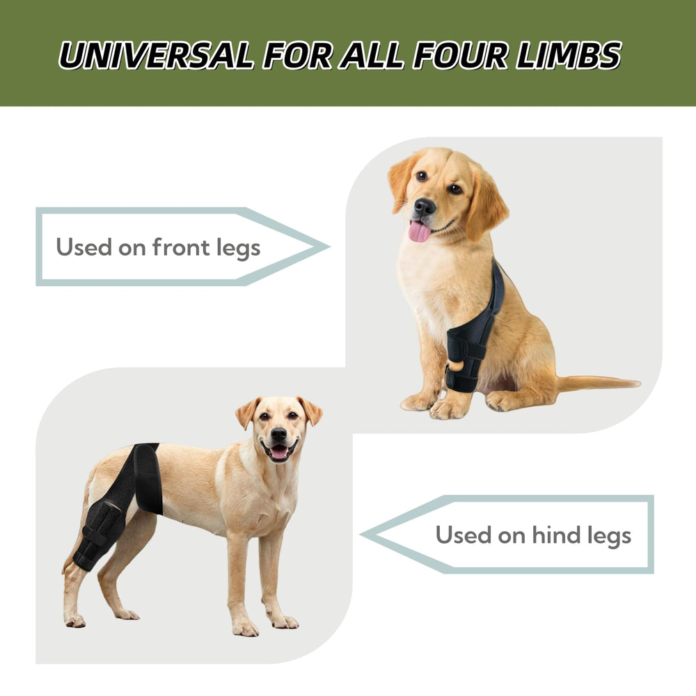 NIUBNKJ dog knee brace fits small to large breeds via adjustable straps.