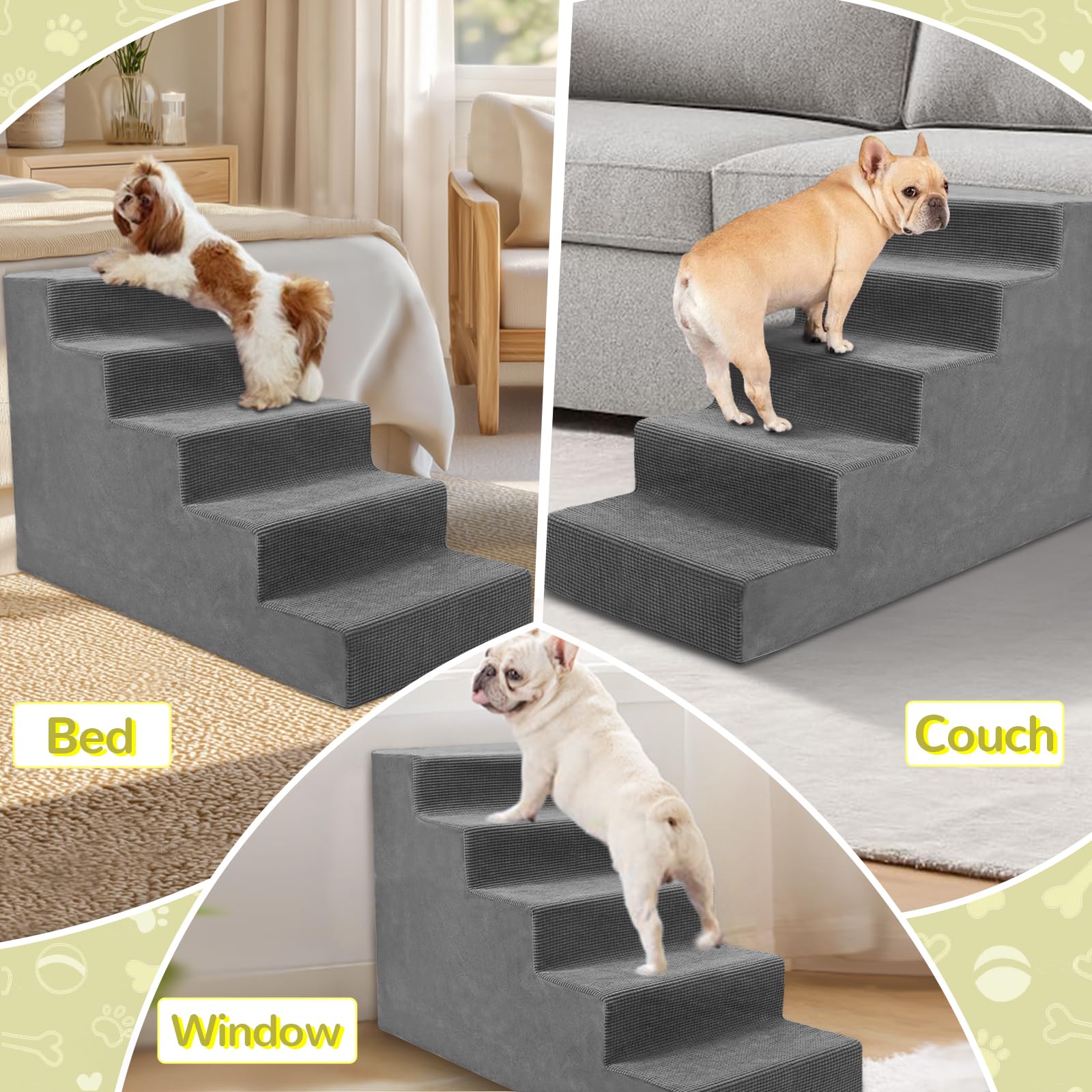 Niubya Dog Stairs support small pets climbing to beds with less effort.