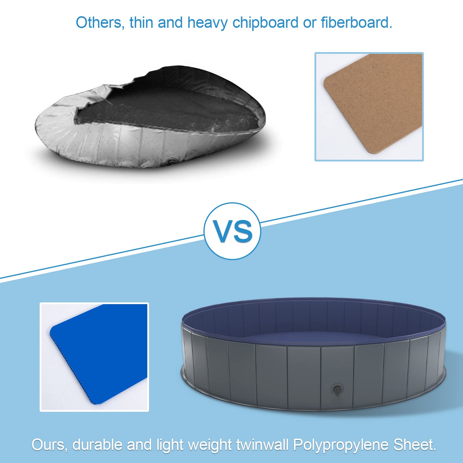 Niubya foldable dog pool ideal for camping and travel use