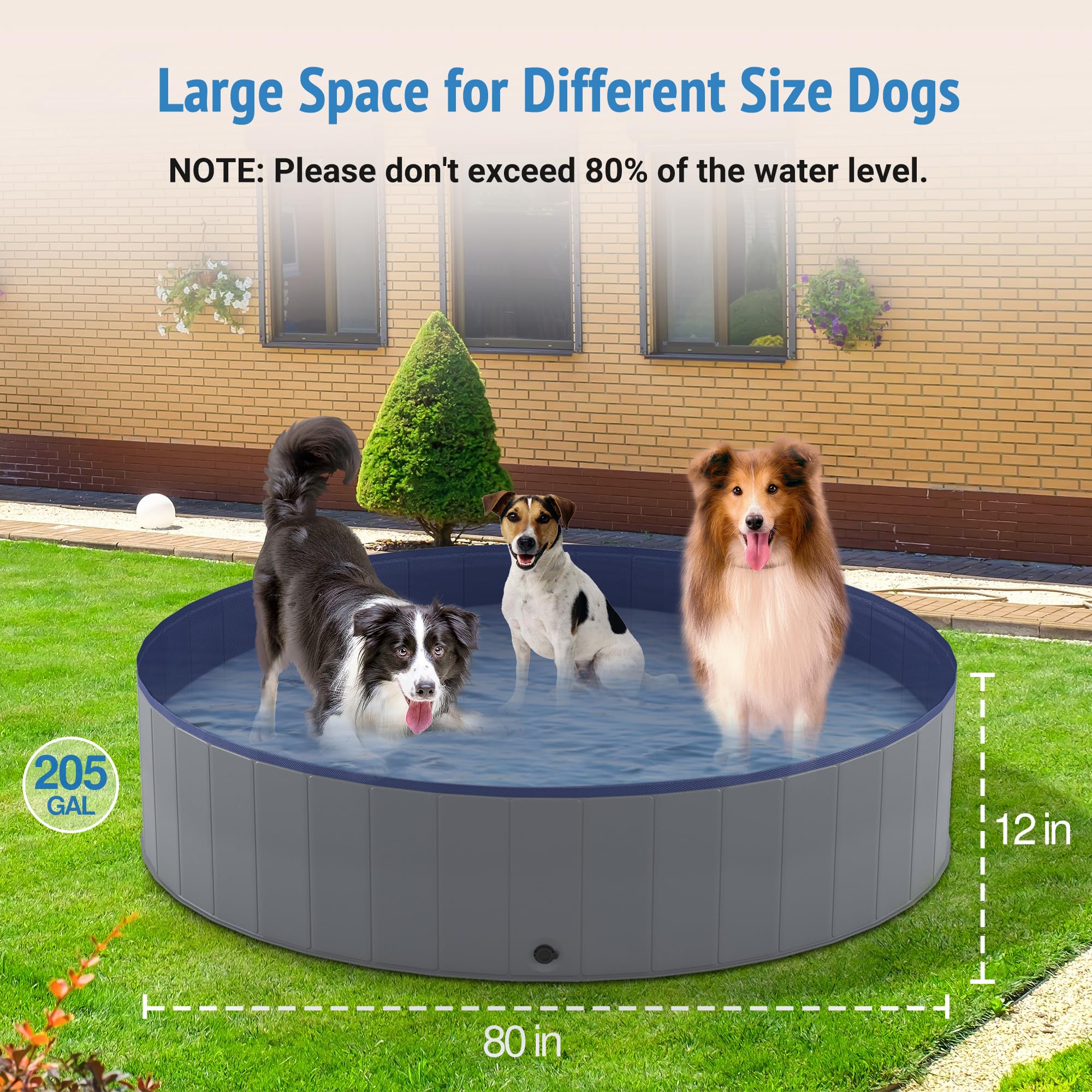 Niubya foldable dog pool collapsible design saves space during travel and storage.
