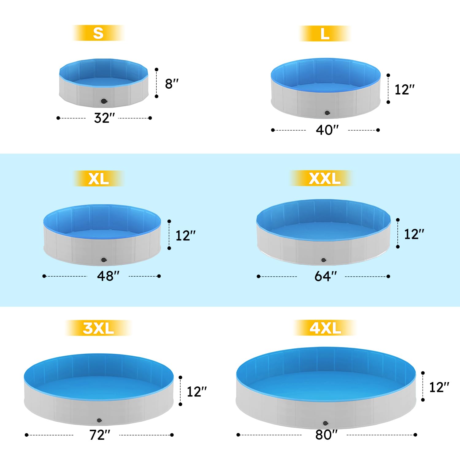 Niubya foldable dog pool drain cap facilitates quick water release.