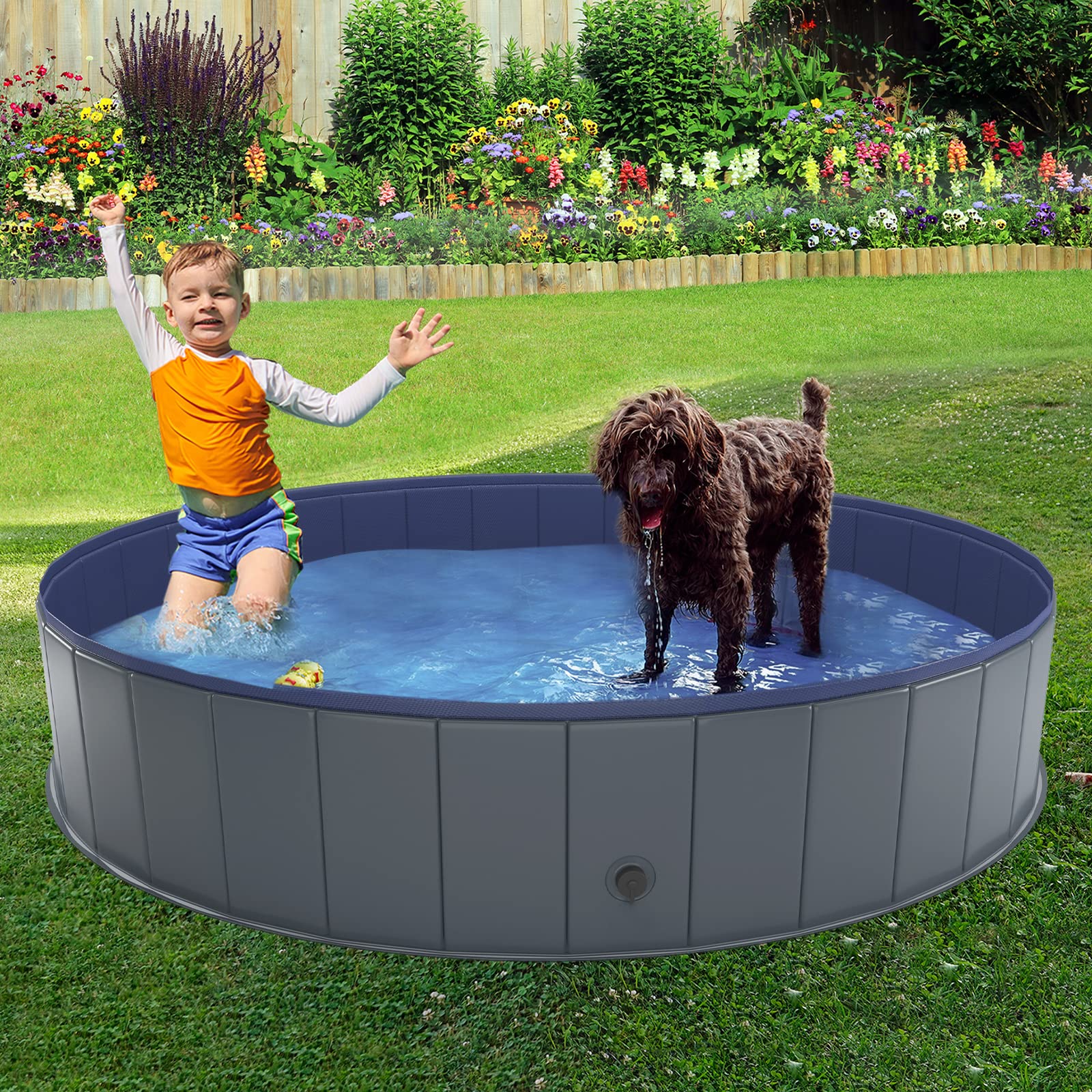 Niubya foldable dog pool drain plug for fast water release