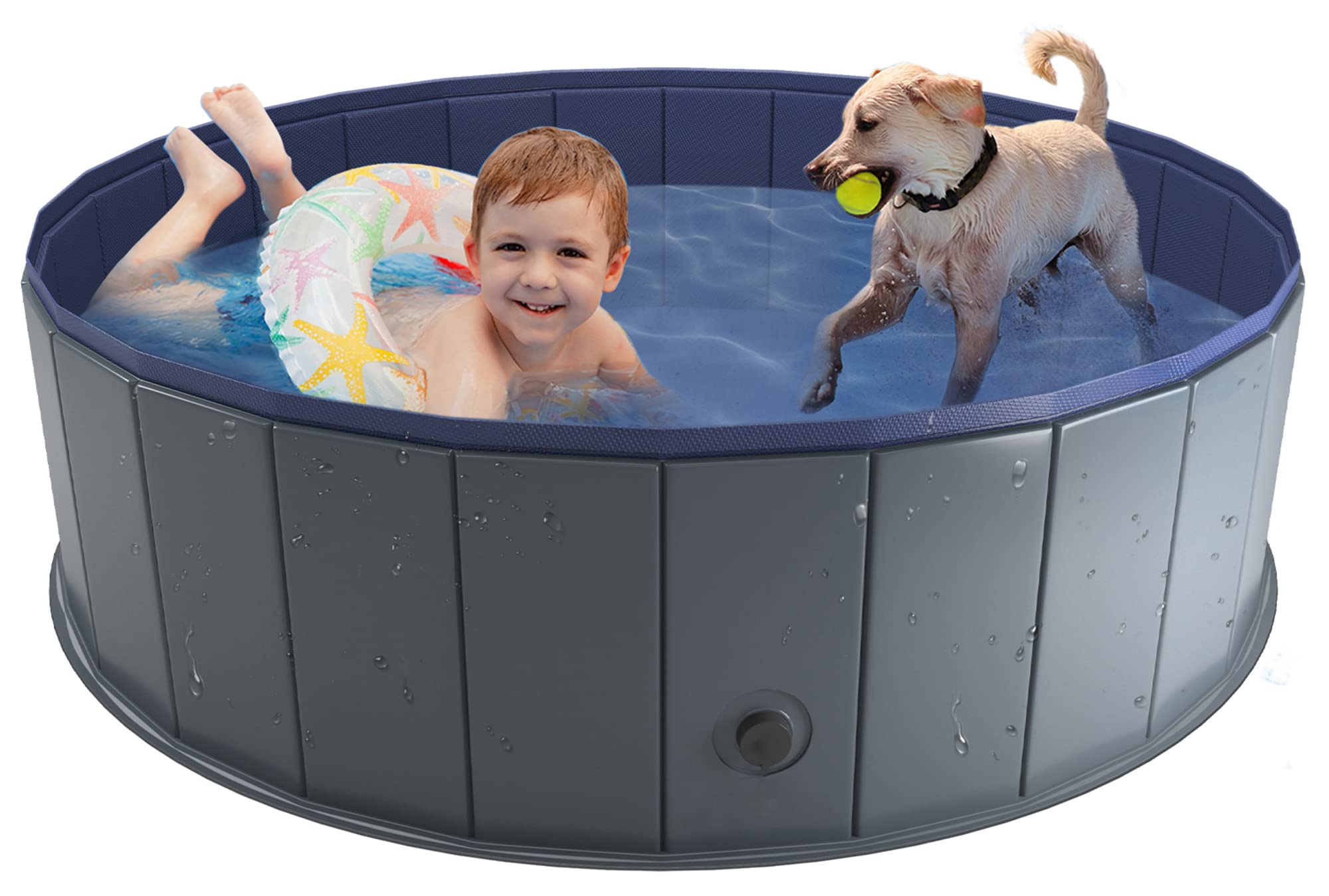 Niubya foldable dog pool setup shows quick outdoor use and compact storage.
