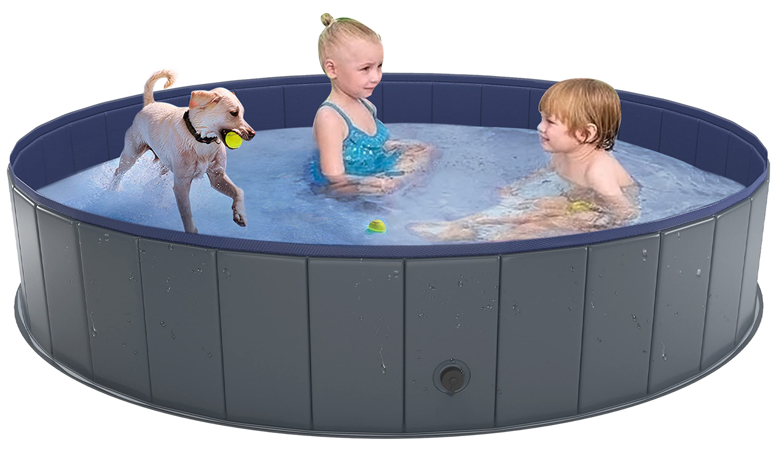 Niubya foldable dog pool unfolded setup shows quick cooling and playtime possibilities