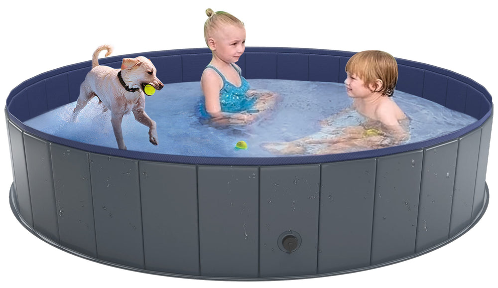 Niubya foldable dog pool unfolded setup shows quick cooling and playtime possibilities