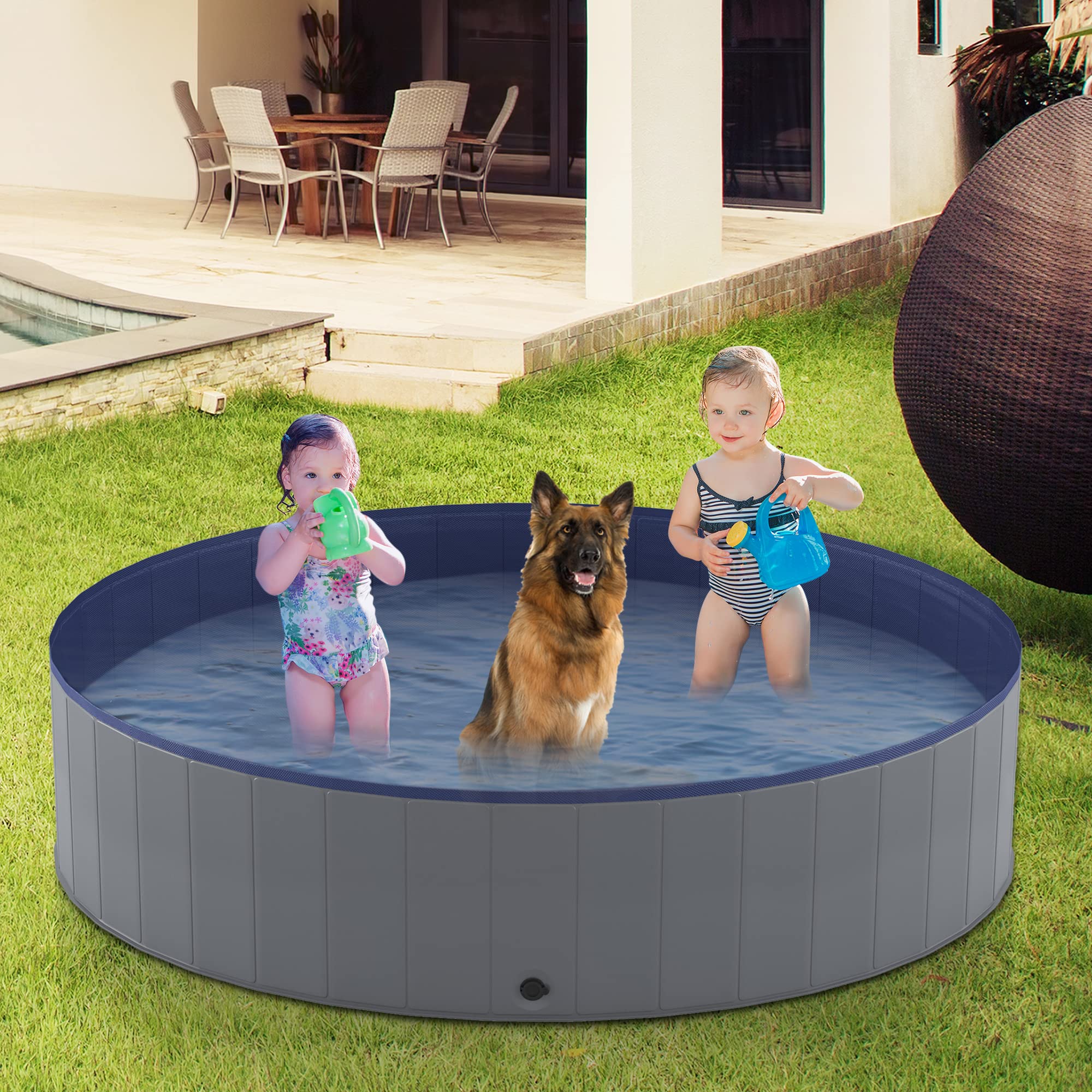 Niubya foldable pool ready for camping or backyard fun and cooling relief.