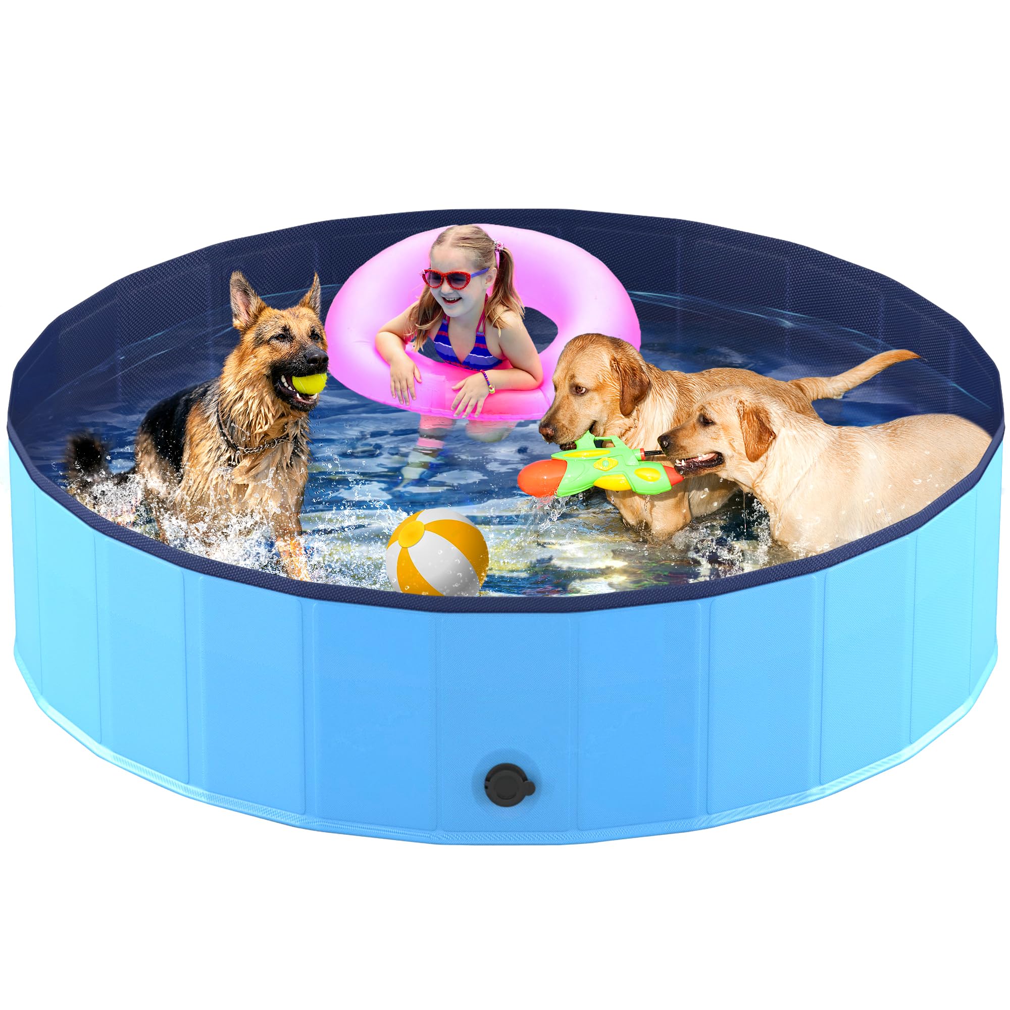 Niubya Foldable Pool shows collapsible design for travel and storage.
