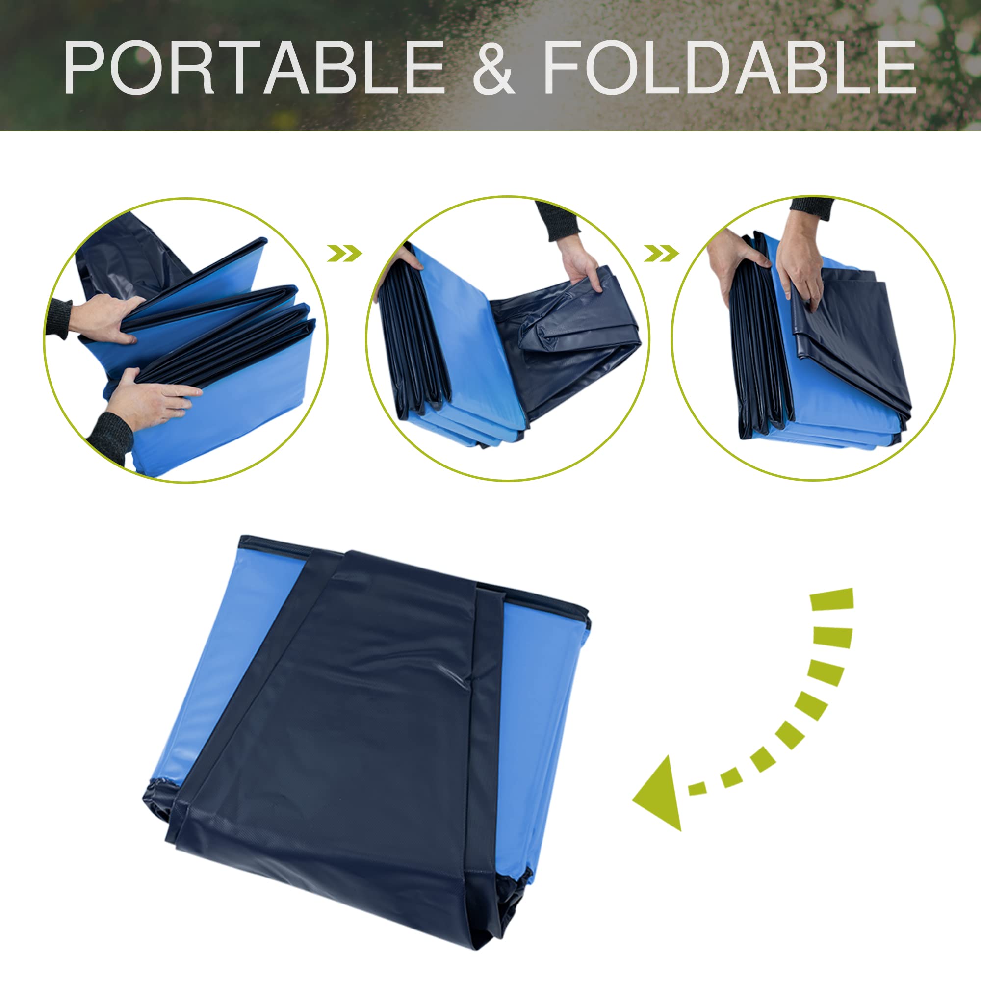 Niubya foldable pool stored flat illustrates convenient home storage and portability