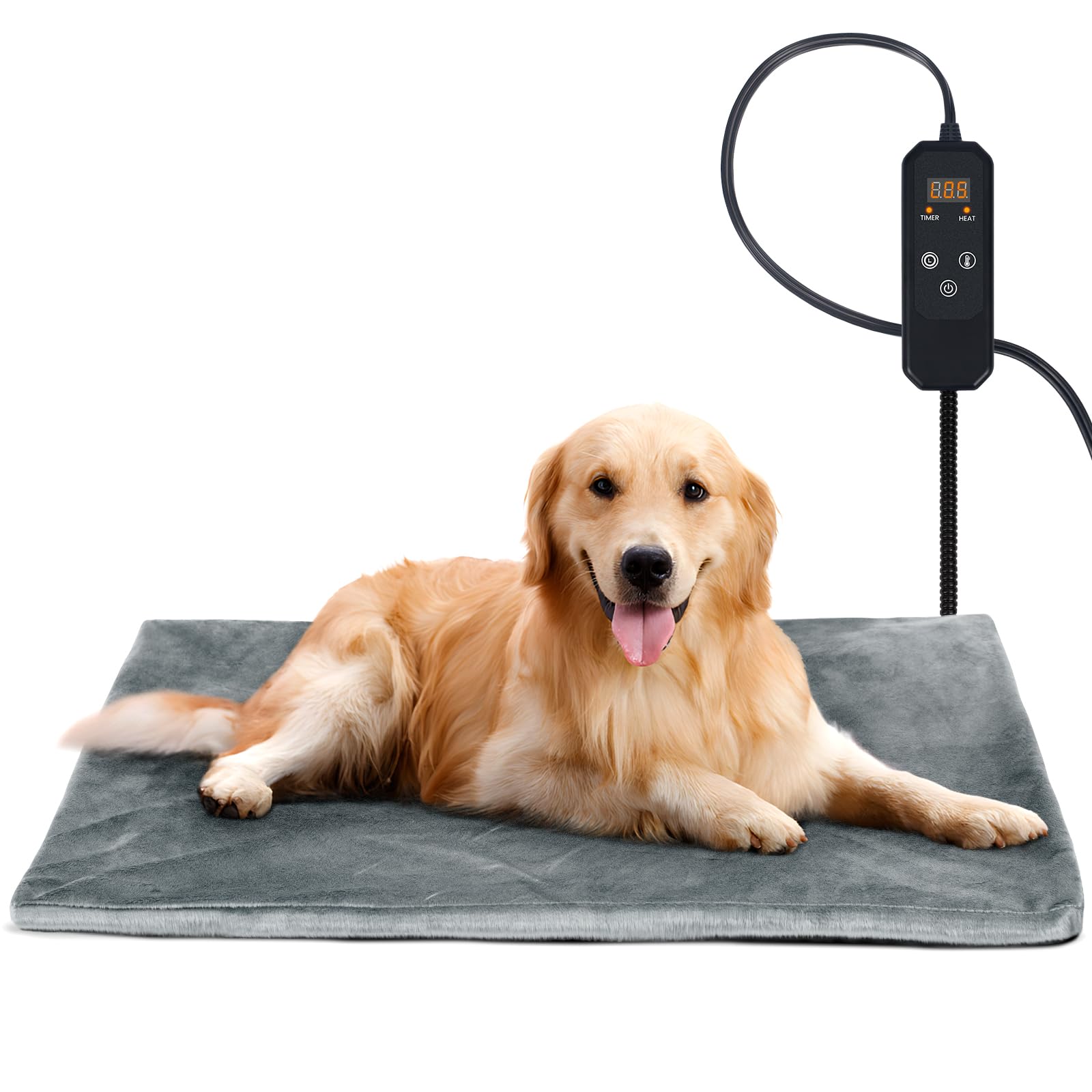 Niubya Pet Heating Pad outer cover close-up showing soft velvet surface for easy cleaning