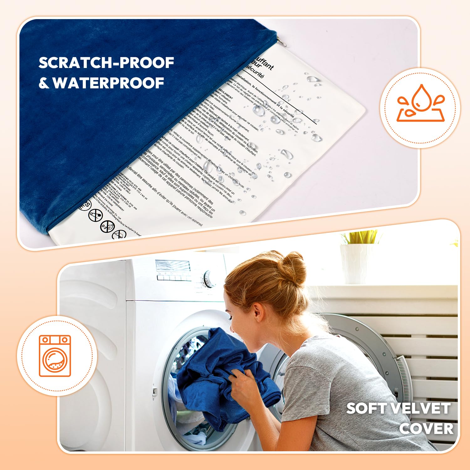 Niubya pet heating pad with washable cover enables quick post-nap cleanup.