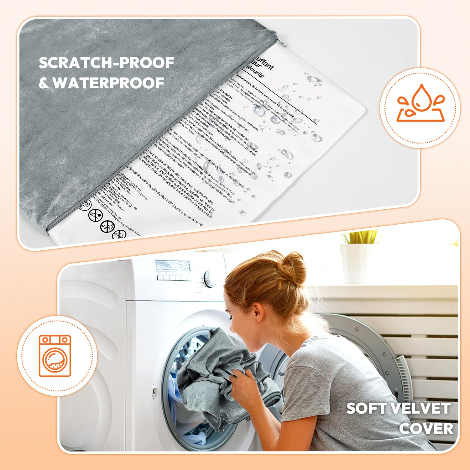 Niubya velvet cover is easy to wash for quick cleanups
