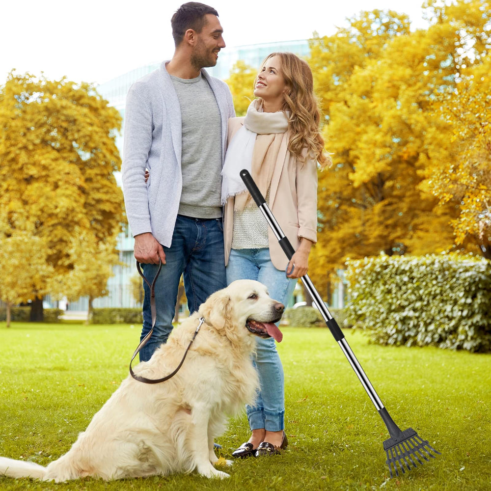 Niubya Poop Scoop adjustable-handle: extendable reach up to 38 inches for comfortable use.