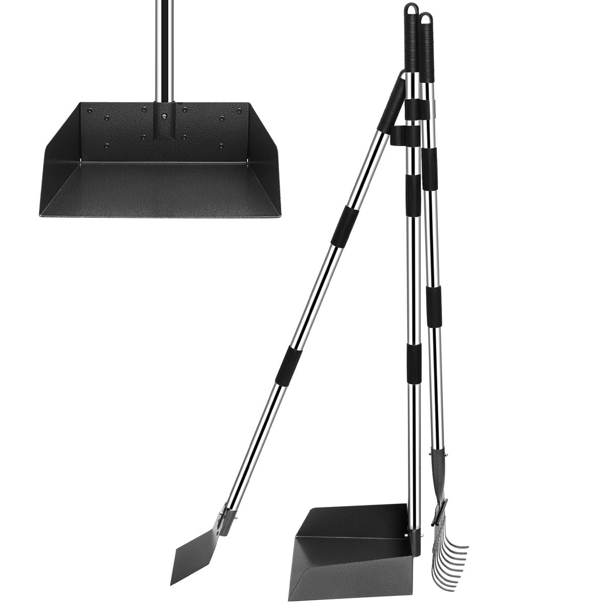 Niubya Poop Scoop tray: extra-large metal surface for fast waste pickup.