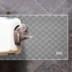Niubya Premium Cat Litter Mat full-coverage edges trap spills near the litter area.