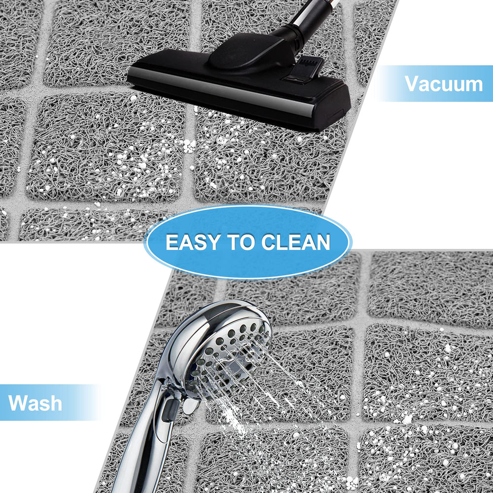 Niubya Premium Cat Litter Mat non-slip base keeps mat in place during use.