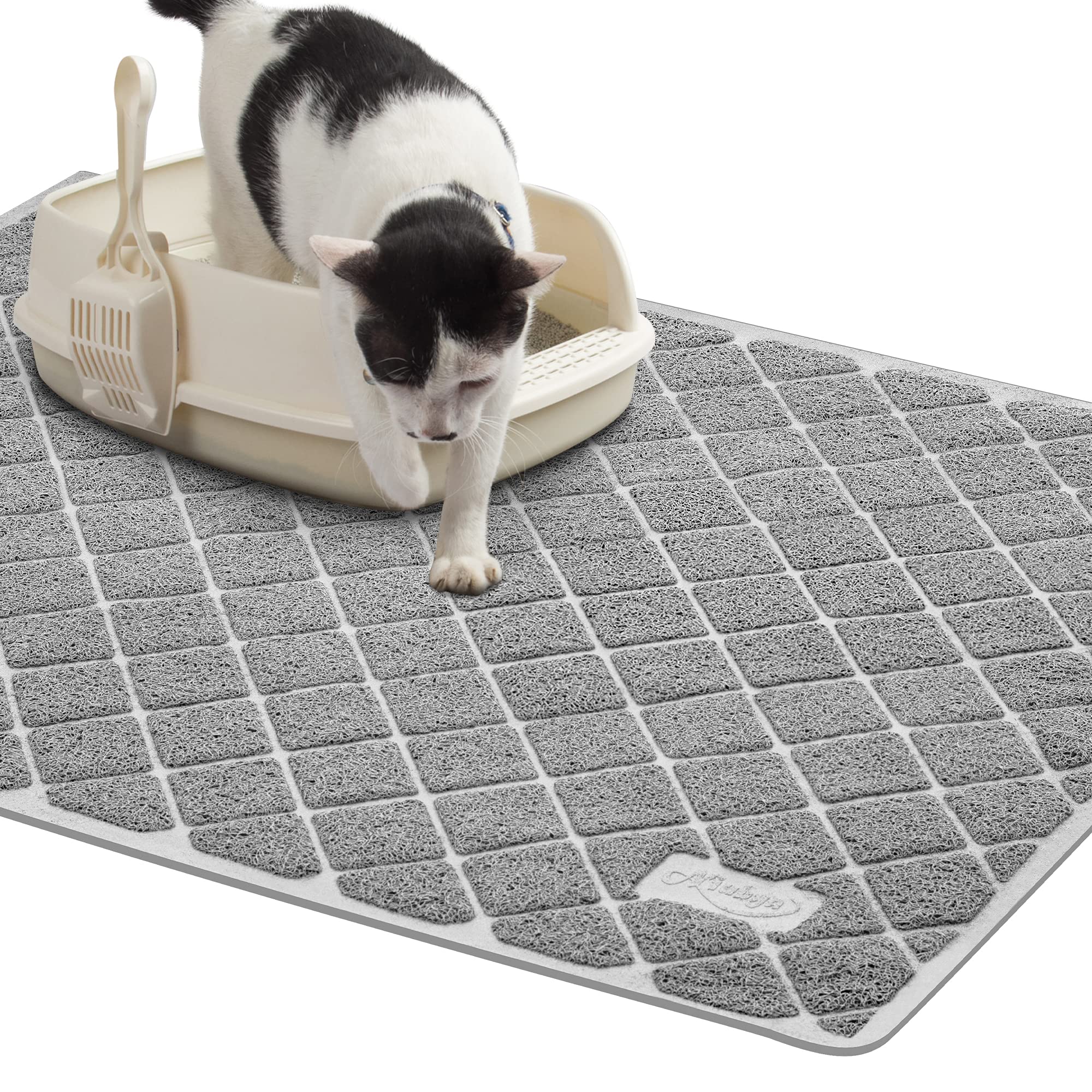 Niubya Premium Cat Litter Mat rectangular layout protects floors and reduces tracking.