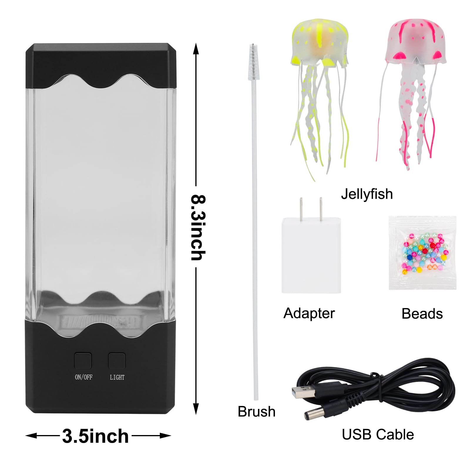 NIUFAN Jellyfish Lamp's square black design fits modern spaces.