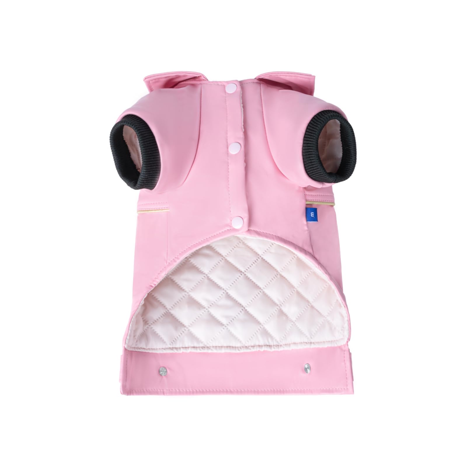 NIULA dog leather jacket pink side view—sleek biker style for daily wear.