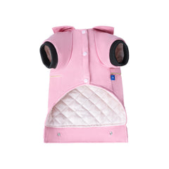 NIULA dog leather jacket pink side view—sleek biker style for daily wear.