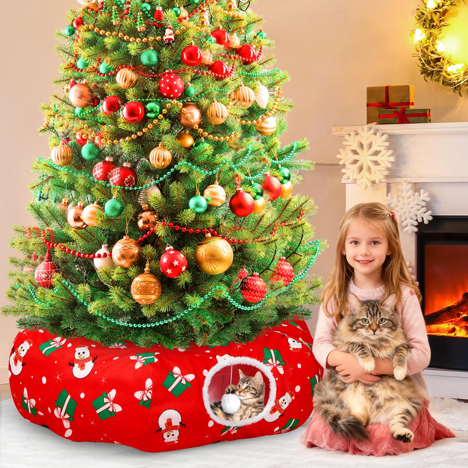 Niuyhe cat tunnel circle bed soft plush provides a warm resting spot