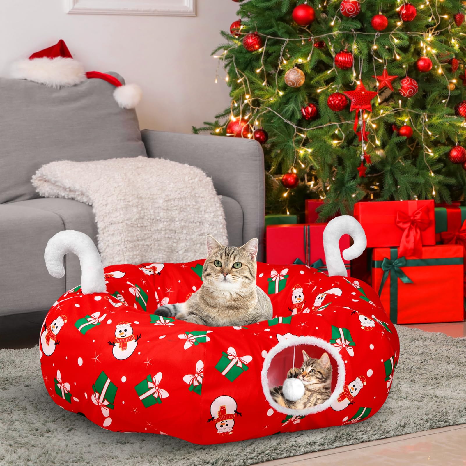 Niuyhe cat tunnel uses durable soft plush fabric for long-lasting comfort