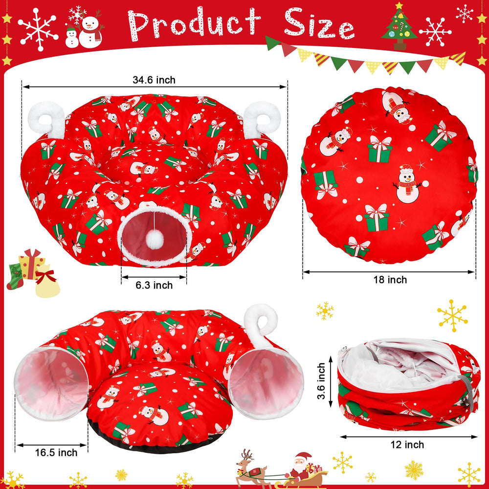 Niuyhe cat tunnel with plush balls hanging for engaging kitten play