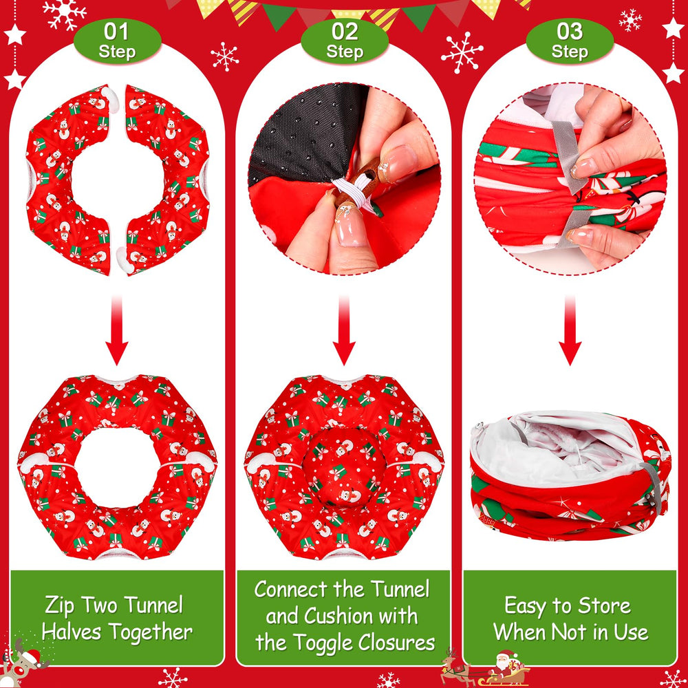 Niuyhe cat tunnel red festive decoration complements holiday decor while inviting cats