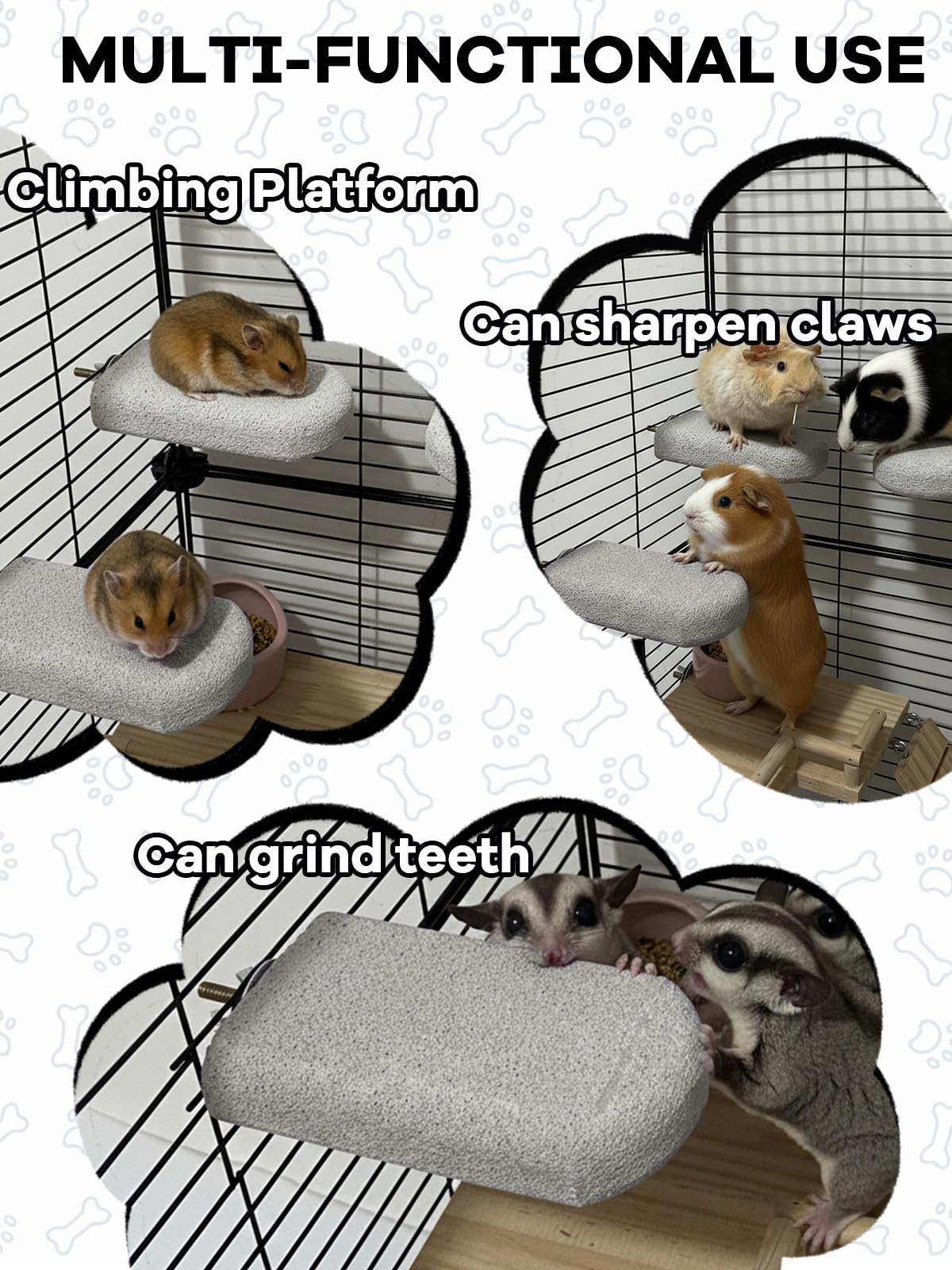 Niwaes hamster lava ledge perch provides mental stimulation and exercise