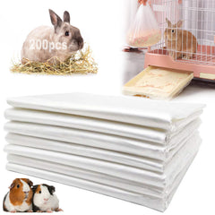 Niwaes packaging image shows the 200-piece disposable rabbit cage liner set for easy cleanup.