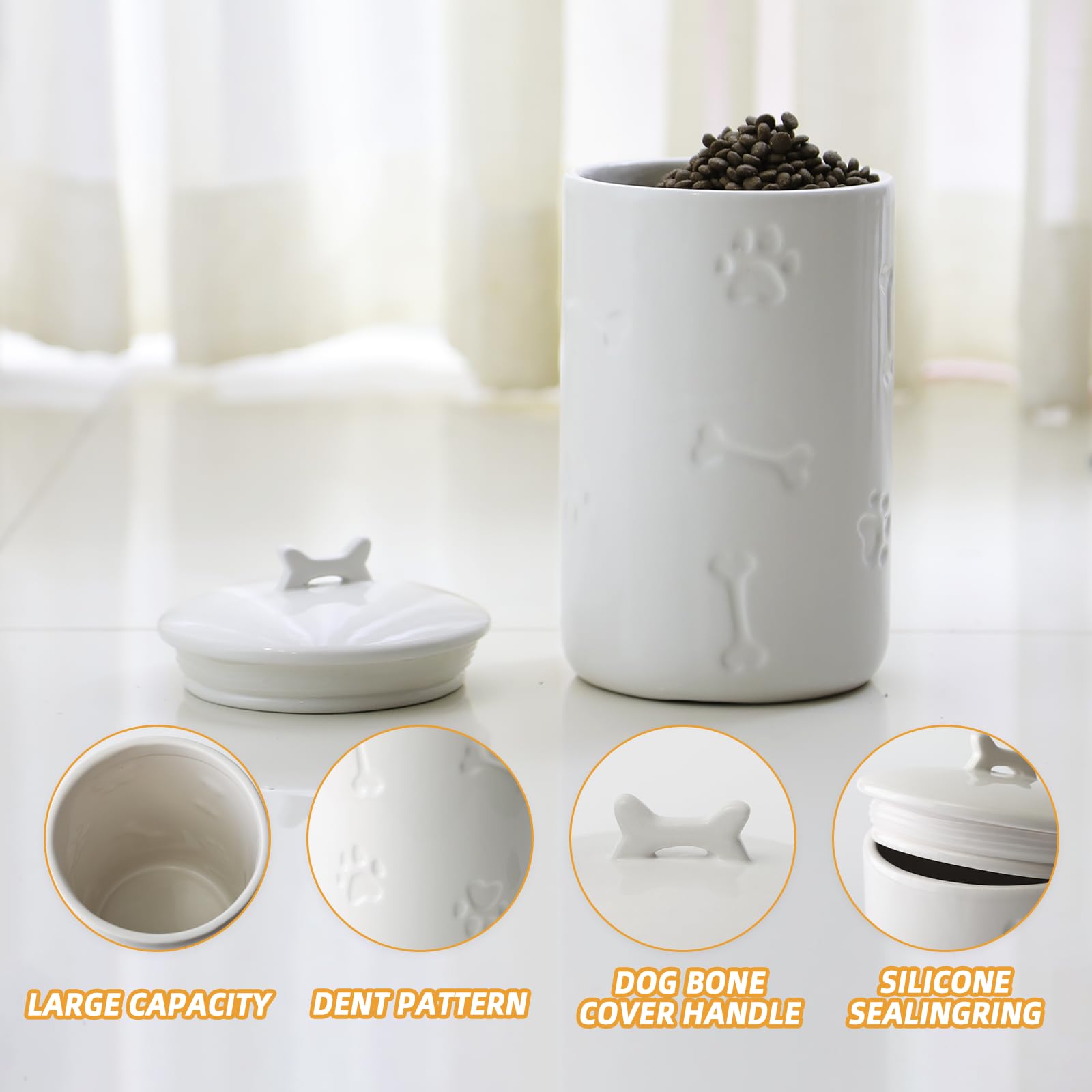 NIXBYO ceramic dog cookie jar adds farmhouse style to kitchen decor.