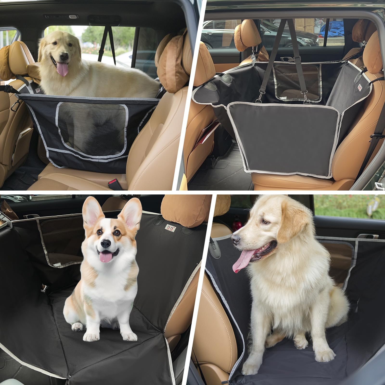 njnj dog car seat cover easy-clean design allows quick wipe-downs after trips.