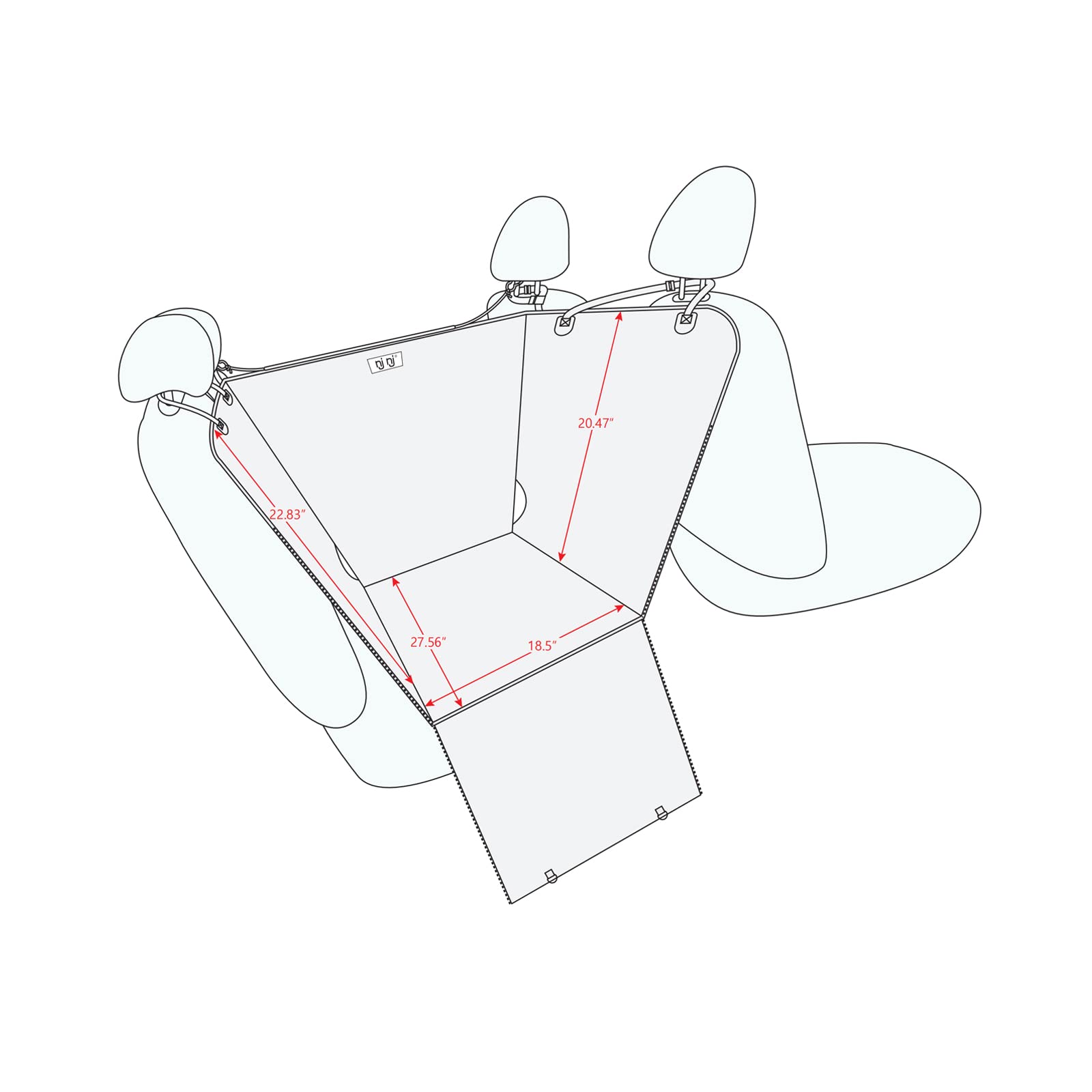 njnj dog car seat cover mesh window enhances airflow and reduces dog anxiety.