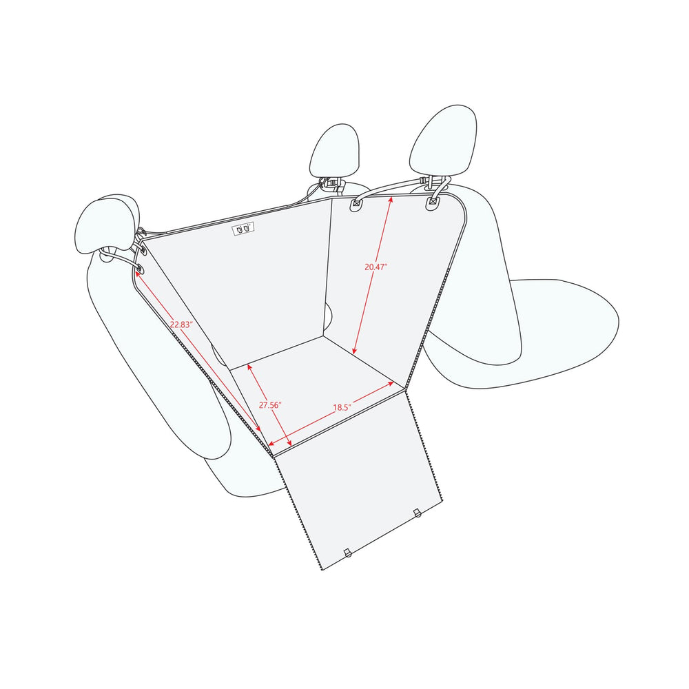 njnj dog car seat cover mesh window enhances airflow and reduces dog anxiety.