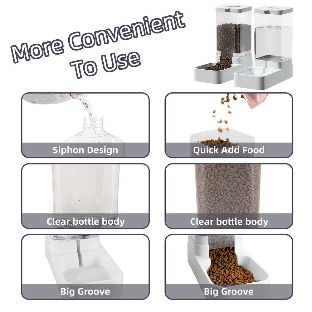 NKECOBJI gravity feeder set side view illustrating gravity feed design.