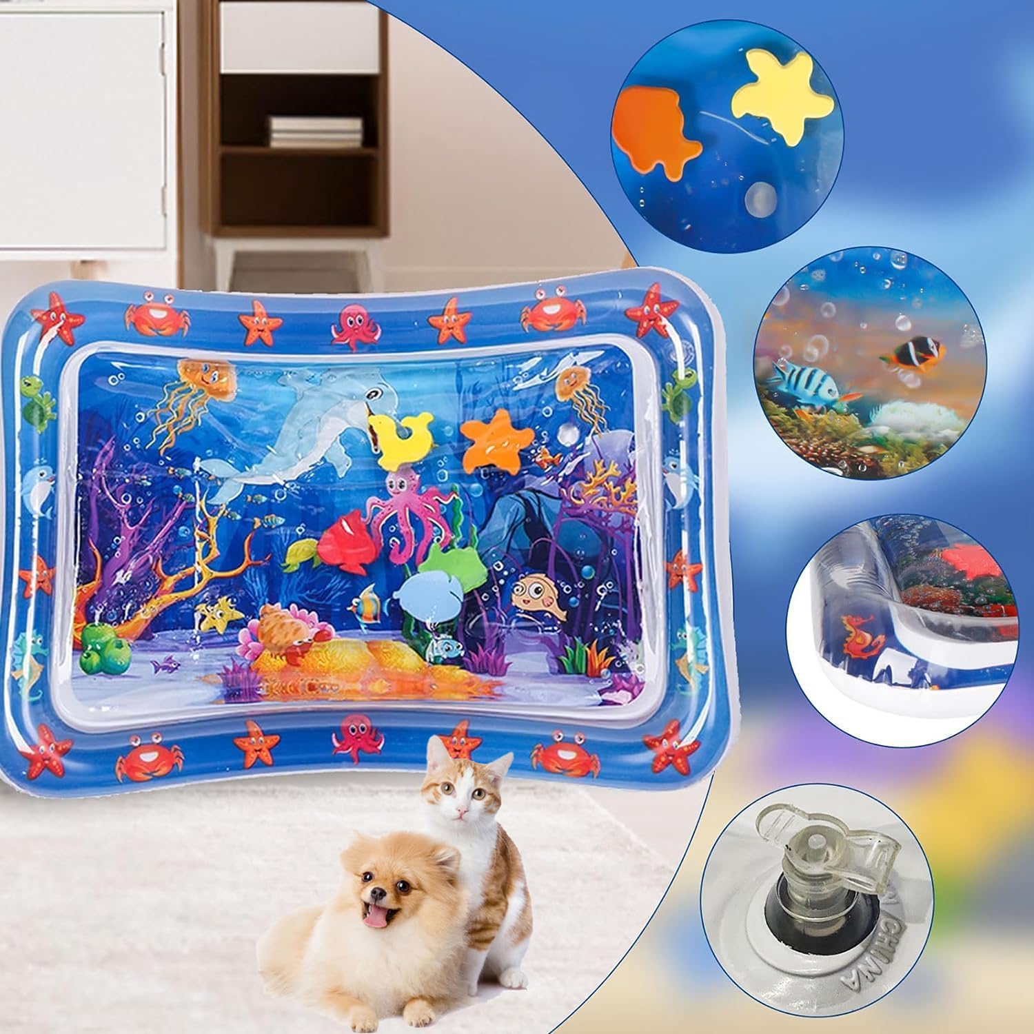 NLAIKE water mat inner pad with bright colors enhances sensory engagement.